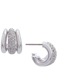 kate spade new york Tiny Twinkies Pave Trio Huggie Hoop Earrings