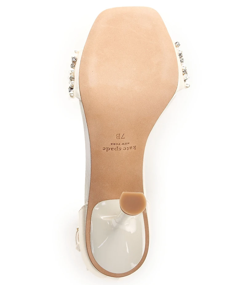 kate spade new york Treasure Satin Jewel Ornamented Ankle Strap Sandals