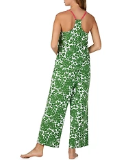 kate spade new york Tropical Floral Print Sleeveless V Neck Jersey Knit Cropped Pajama Set