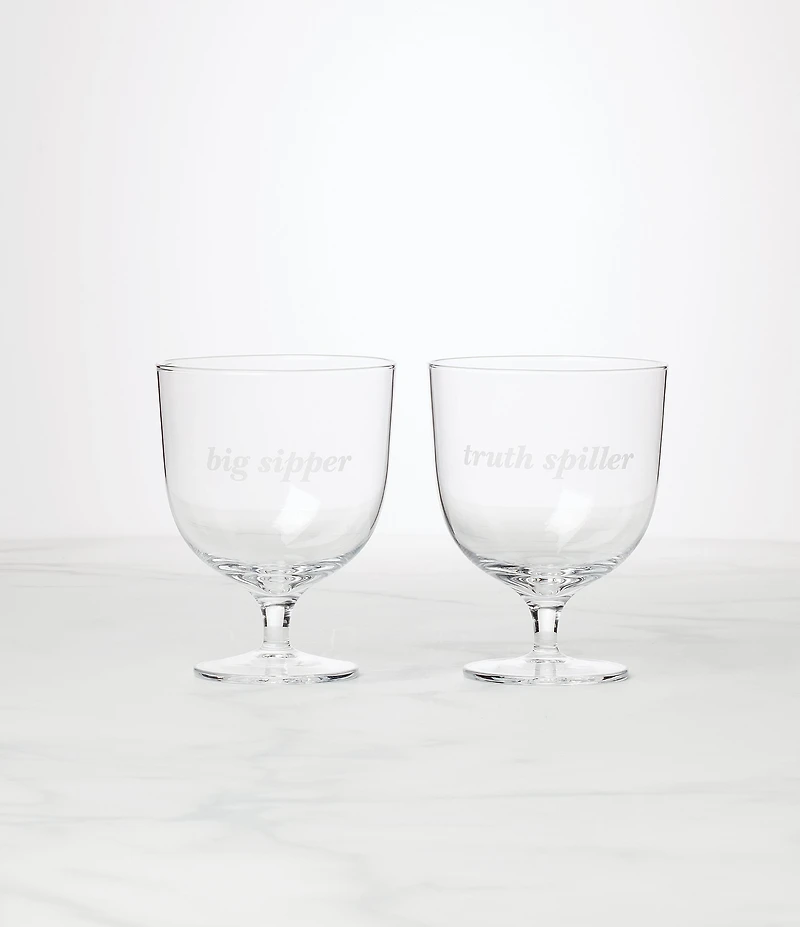 kate spade new york Truth Spiller & Big Sipper, Short Wine Glasses, Set of 2