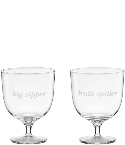 kate spade new york Truth Spiller & Big Sipper, Short Wine Glasses, Set of 2
