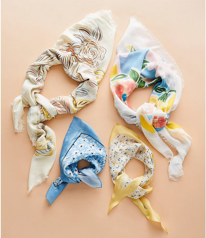 kate spade new york Wild Blooms Floral Silk Bandana Scarf