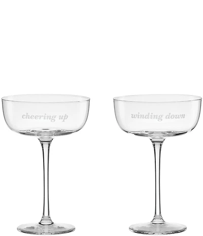kate spade new york Winding Down & Cheering Up, Coupe Glasses, Set of 2