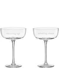 kate spade new york Winding Down & Cheering Up, Coupe Glasses, Set of 2