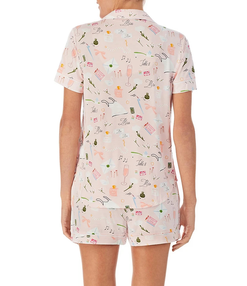 kate spade new york With Love Modal Jersey Short Sleeve Notch Collar Shorty Bridal Pajama Set