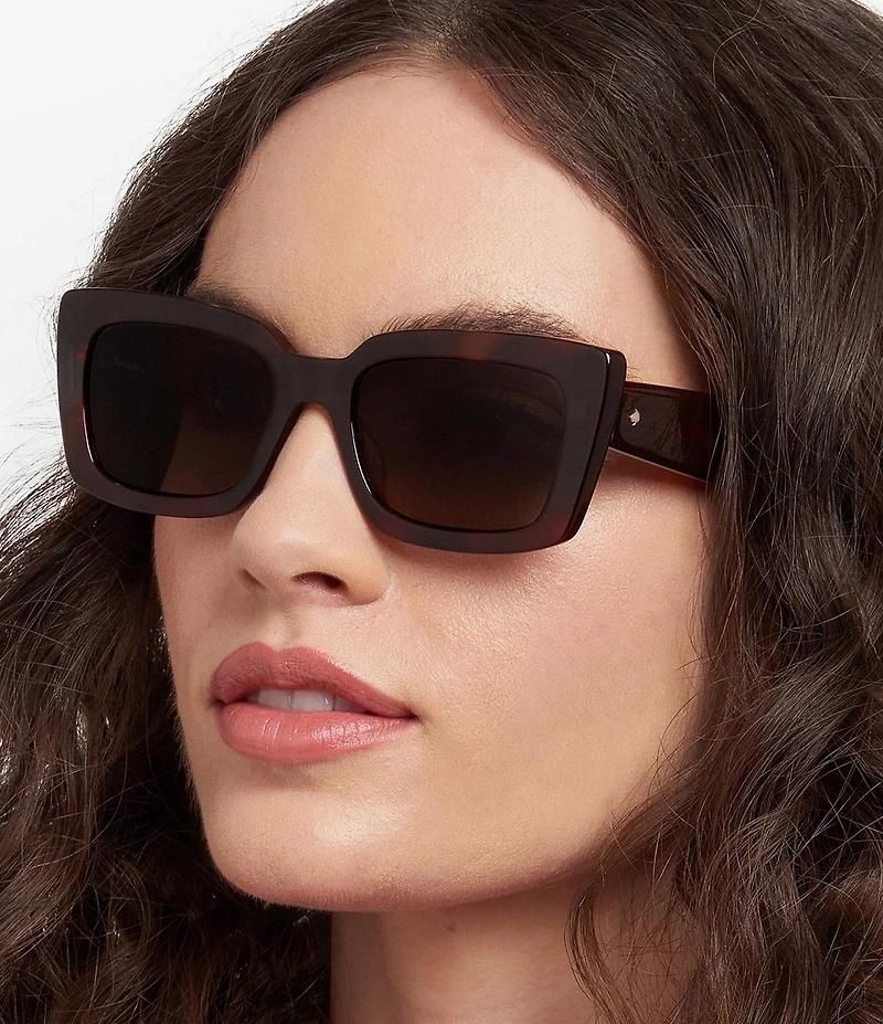 kate spade new york Women's Cailin 52mm Tortoise Rectangle Sunglasses