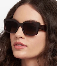 kate spade new york Women's Cailin 52mm Tortoise Rectangle Sunglasses