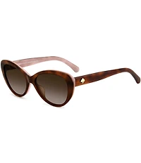 kate spade new york Women's Josi 55mm Havana Cat Eye Sunglasses