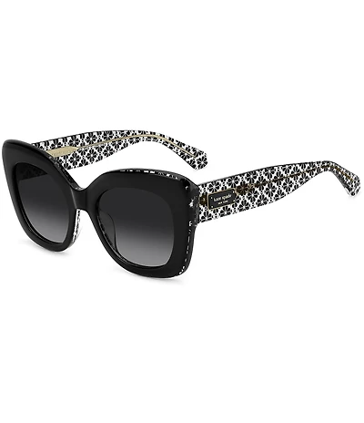 kate spade new york Women's Kalie Spade Flower Patterened Temple 52mm Square Sunglasses