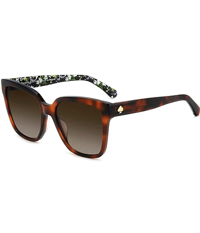 kate spade new york Women's Kiya 56mm Havana Square Sunglasses