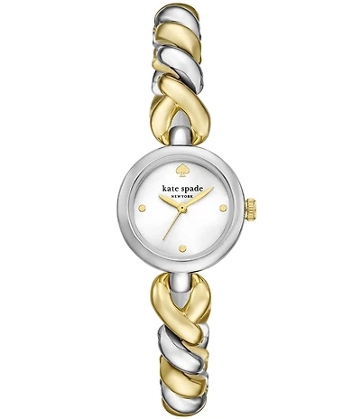 kate spade new york Women's Monroe Quartz Three Hand Two Tone Stainless Steel Bracelet Watch