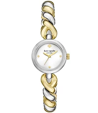 kate spade new york Women's Monroe Quartz Three Hand Two Tone Stainless Steel Bracelet Watch