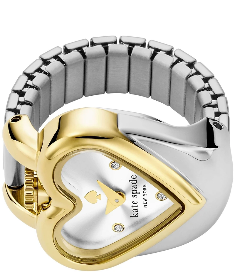 kate spade new york Women's Monroe Quartz Two Hand Two-Tone Stainless Steel Ring Watch