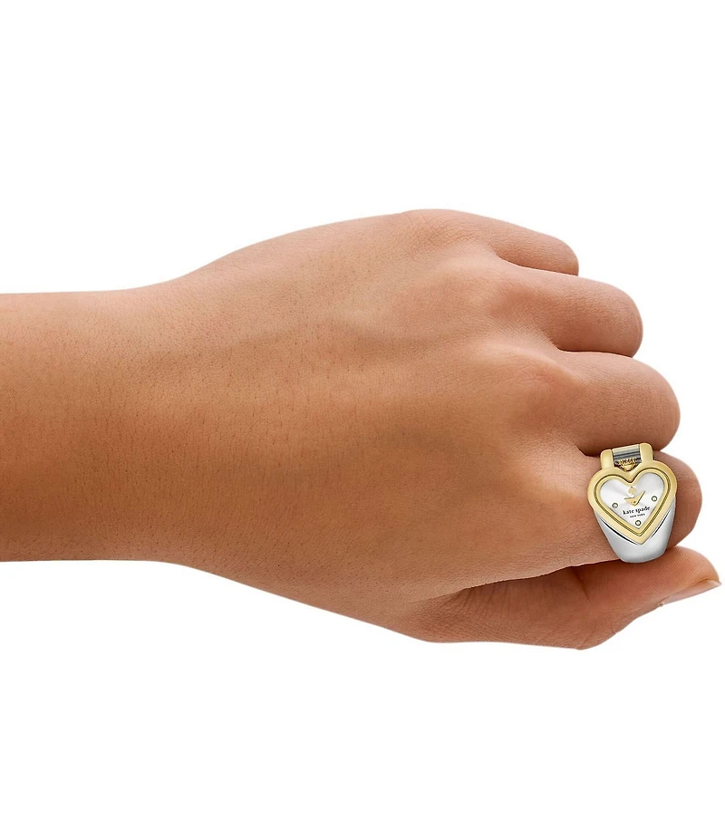 kate spade new york Women's Monroe Quartz Two Hand Two-Tone Stainless Steel Ring Watch