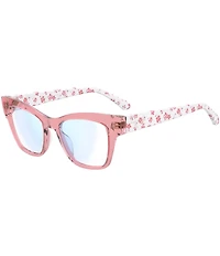 kate spade new york Myno 50mm Cat Eye Floral Print Reader Glasses