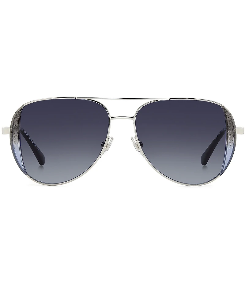 kate spade new york Women's Navy 53mm Aviator Sunglasses