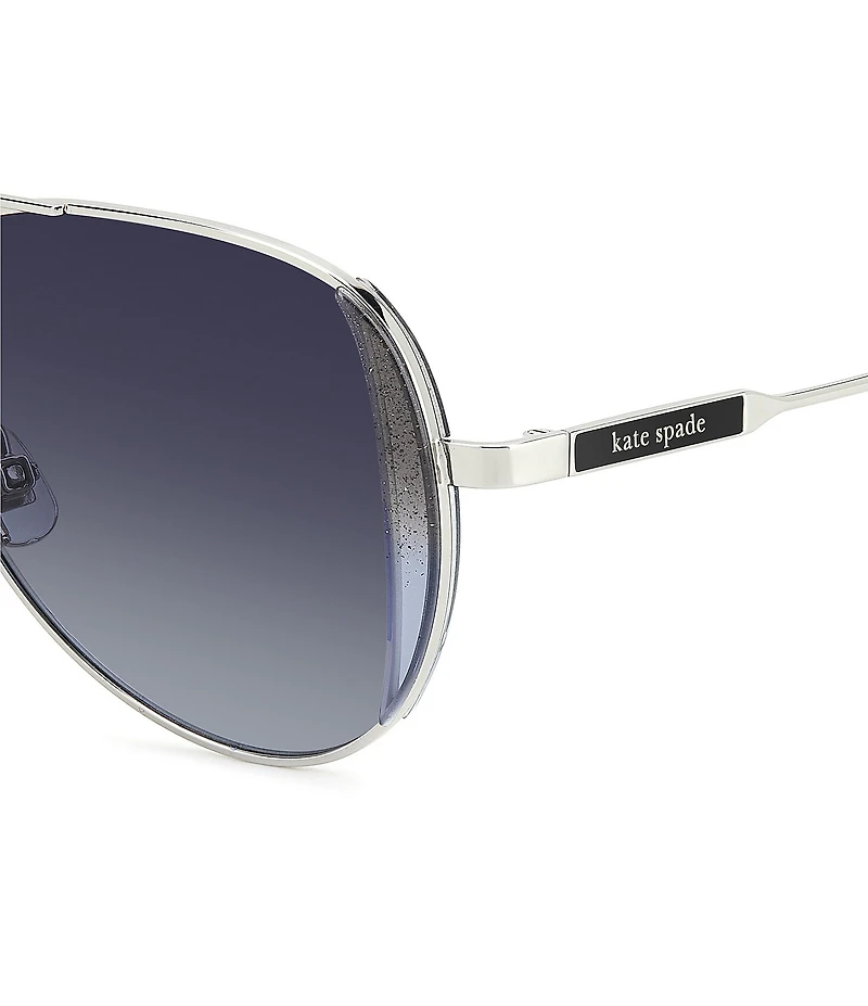 kate spade new york Women's Navy 53mm Aviator Sunglasses