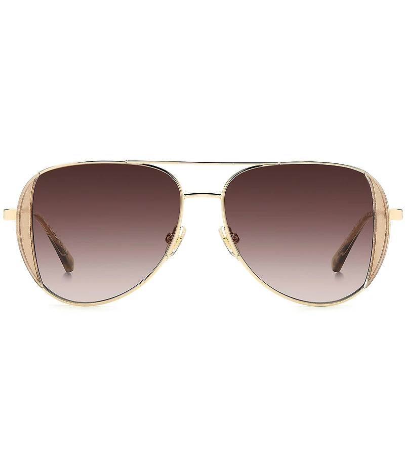 kate spade new york Women's Navy 53mm Polarized Aviator Sunglasses
