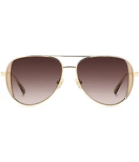 kate spade new york Women's Navy 53mm Polarized Aviator Sunglasses
