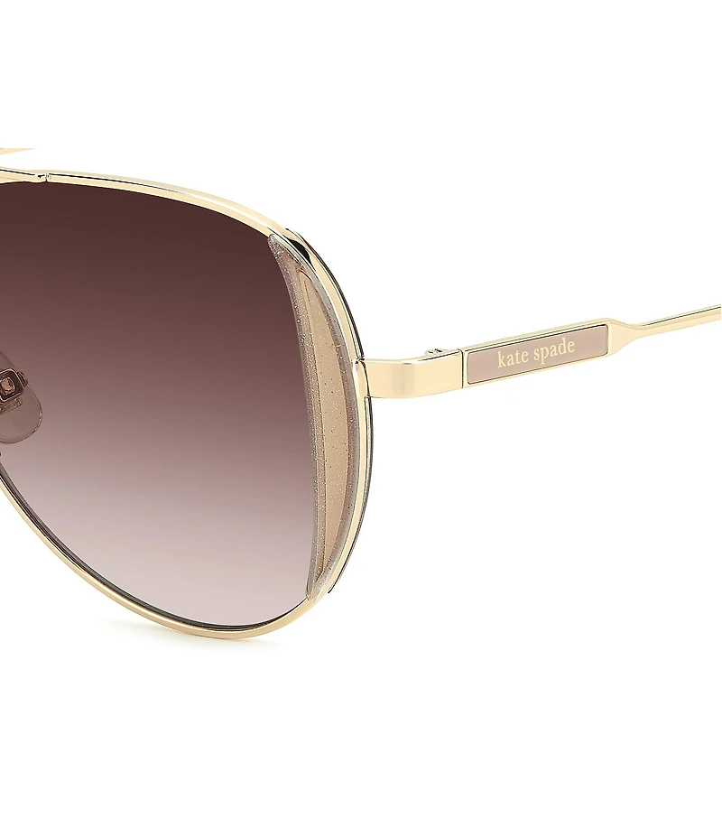 kate spade new york Women's Navy 53mm Polarized Aviator Sunglasses
