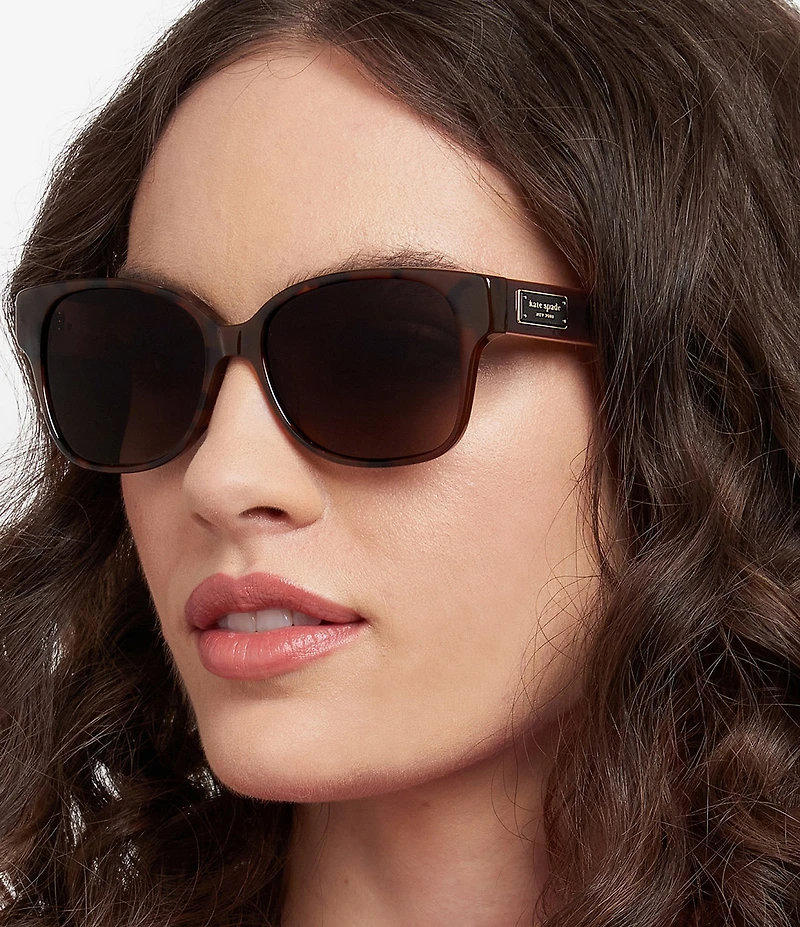 kate spade new york Women's Trulee 55mm Tortoise Square Sunglasses