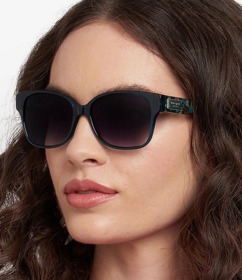 kate spade new york Women's Trulee Marble Temple 55mm Square Sunglasses
