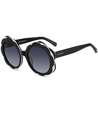 kate spade new york Women's Vivi 54mm Petal Shaped Statement Round Sunglasses