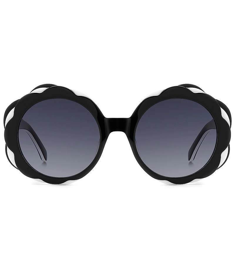 kate spade new york Women's Vivi 54mm Petal Shaped Statement Round Sunglasses
