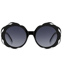 kate spade new york Women's Vivi 54mm Petal Shaped Statement Round Sunglasses
