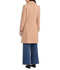 kate spade new york Wool Blend Notch Collar Long Sleeve Relaxed Fit Single Breasted Coat