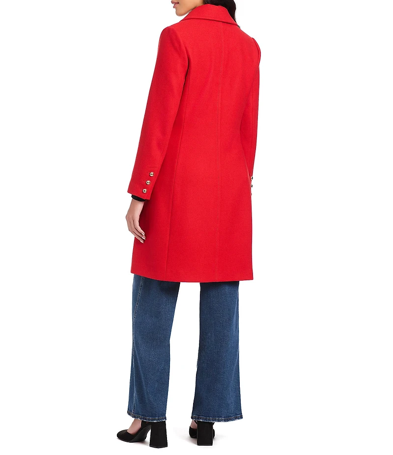 kate spade new york Wool Blend Notch Collar Long Sleeve Relaxed Fit Single Breasted Coat