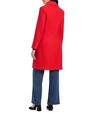 kate spade new york Wool Blend Notch Collar Long Sleeve Relaxed Fit Single Breasted Coat