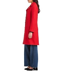 kate spade new york Wool Blend Notch Collar Long Sleeve Relaxed Fit Single Breasted Coat