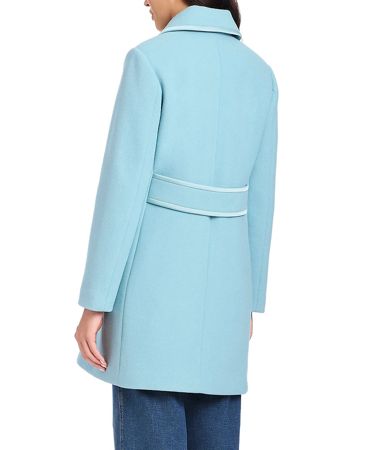 kate spade new york Wool Blend Point Collar Long Sleeve Single Breasted Coat