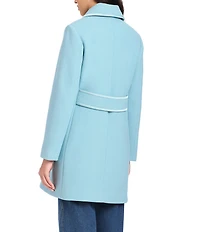 kate spade new york Wool Blend Point Collar Long Sleeve Single Breasted Coat