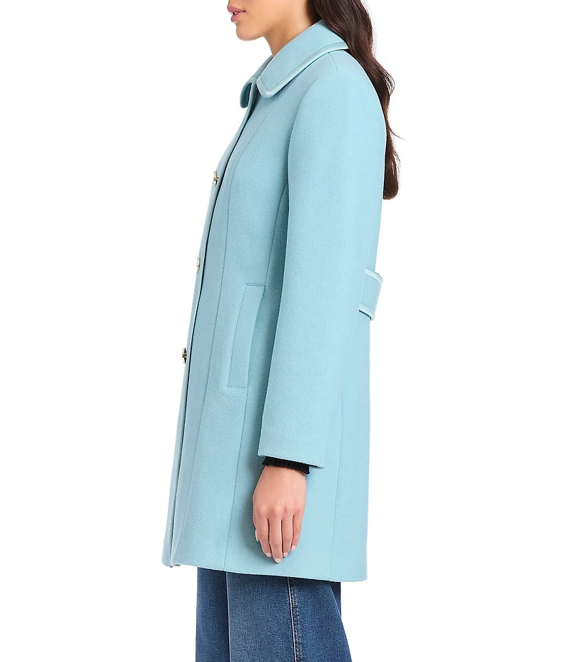 kate spade new york Wool Blend Point Collar Long Sleeve Single Breasted Coat