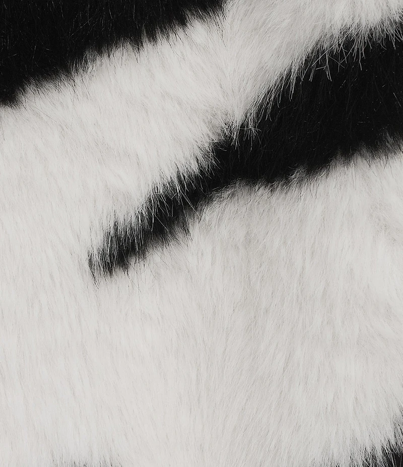 Katherine Kelly Faux Fur Zebra Pattern Coat