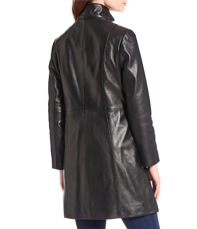 Katherine Kelly Genuine Lamb Leather Jacket with Removable Shearling Hood