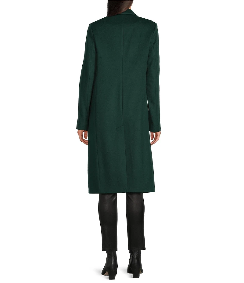 Katherine Kelly Pure Wool Notch Collar Double Breasted Button Front Coat