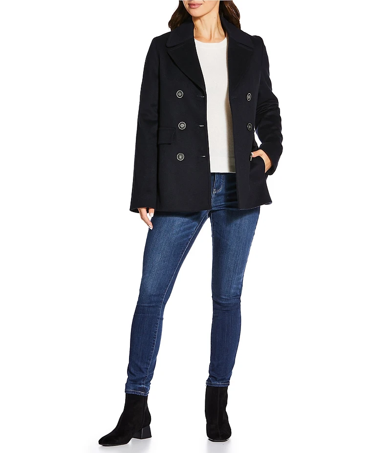 Katherine Kelly Wool Notch Collar Peacoat