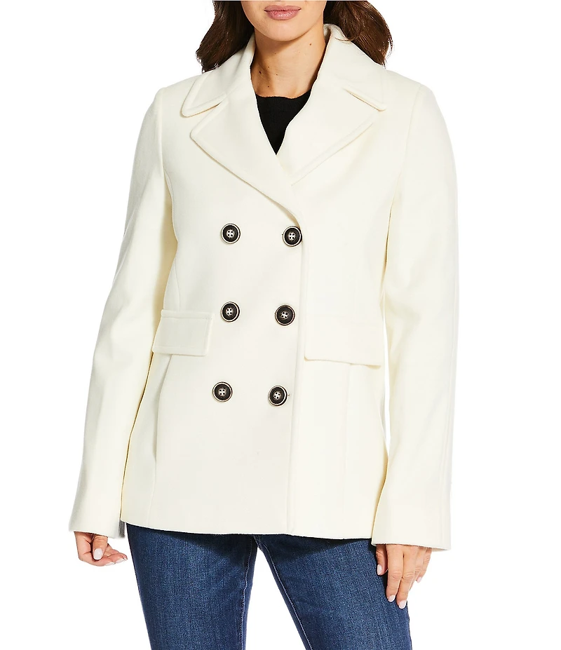 Katherine Kelly Wool Notch Collar Peacoat