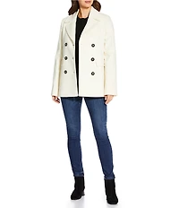 Katherine Kelly Wool Notch Collar Peacoat