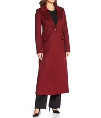 Katherine Kelly Pure Wool One Button Notch Collar Coat