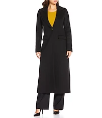 Katherine Kelly Pure Wool One Button Notch Collar Coat