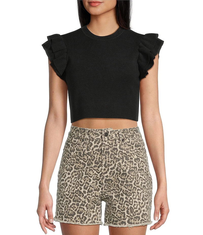 KatieJNYC Crew Neck Isla Ruffle Sleeve Top