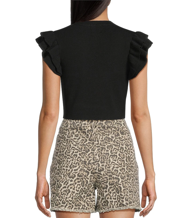 KatieJNYC Crew Neck Isla Ruffle Sleeve Top