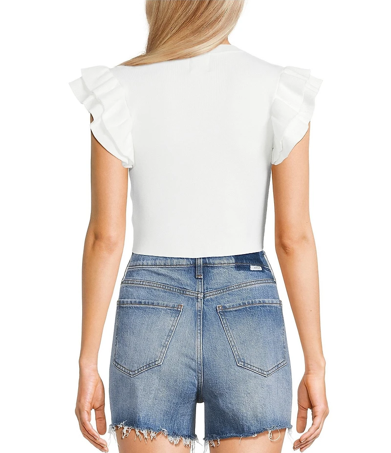 KatieJNYC Crew Neck Isla Ruffle Sleeve Top