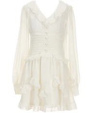 Katie J NYC Delphie Long Sleeve Tutu-Skirted Dress