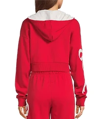 KatieJNYC Dylan Bow/Lace Coordinating Zip Up Hoodie