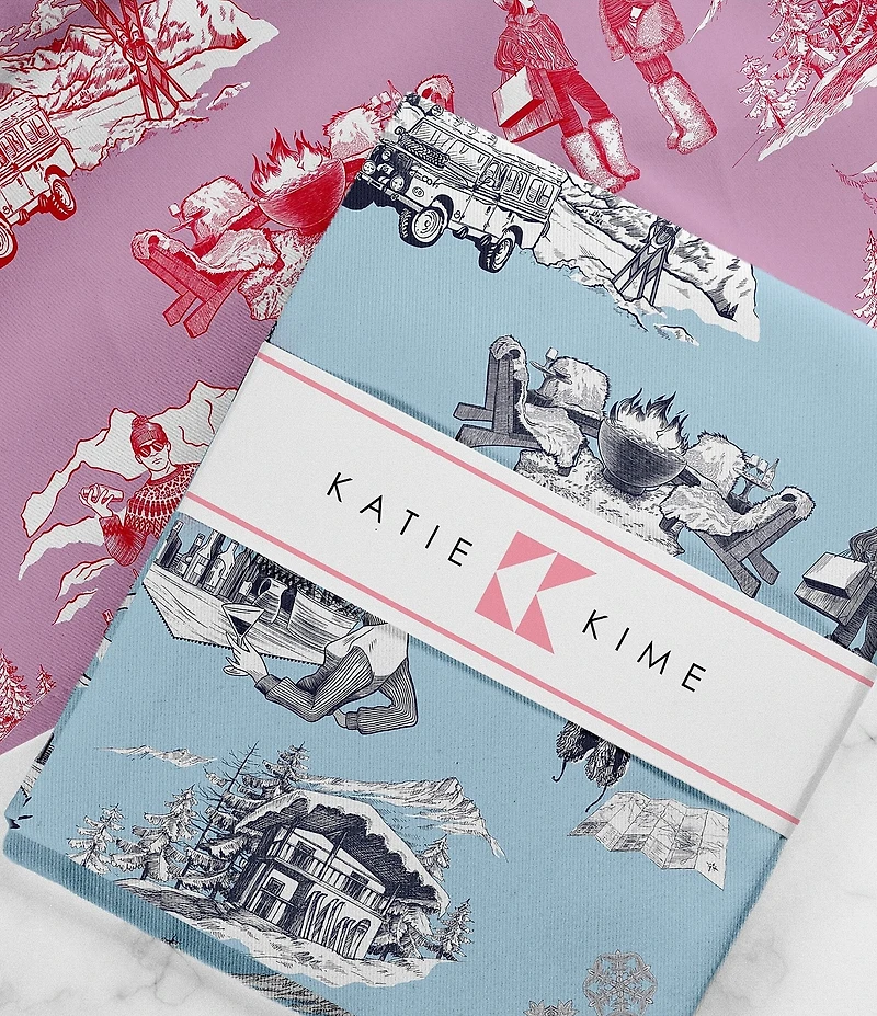 Katie Kime Apres Ski Toile Tea Towel Set